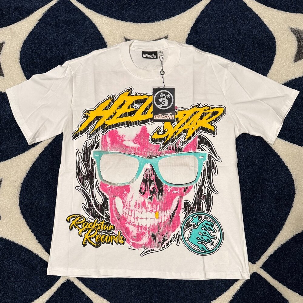Hellstar Rockstar Records White T-Shirt Men’s Size Large